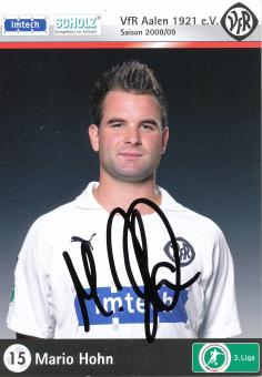 Mario Hohn  2008/2009  VFR Aalen  Fußball Autogrammkarte  original signiert 