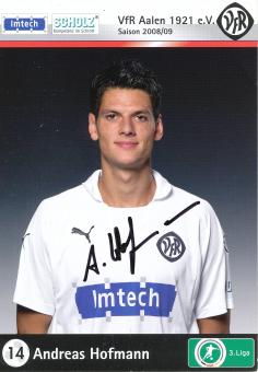 Andreas Hofmann  2008/2009  VFR Aalen  Fußball Autogrammkarte  original signiert 