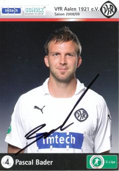 Pascal Bader  2008/2009  VFR Aalen  Fußball Autogrammkarte  original signiert 