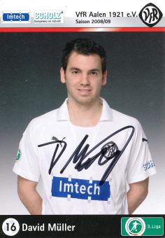 David Müller  2008/2009  VFR Aalen  Fußball Autogrammkarte  original signiert 