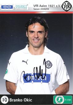 Branko Okic  2008/2009  VFR Aalen  Fußball Autogrammkarte  original signiert 