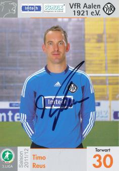 Timo Reus  2011/2012  VFR Aalen  Fußball Autogrammkarte  original signiert 