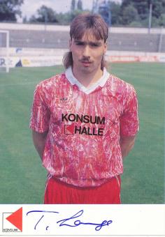 Timo Lange  1991/1992  Halescher FC  Fußball Autogrammkarte  original signiert 