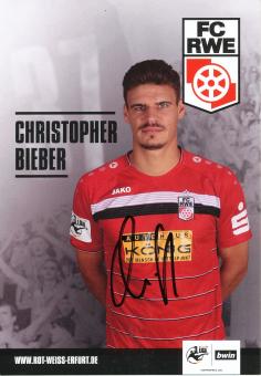 Christopher Bieber  2017/2018  Rot Weiss Erfurt  Fußball Autogrammkarte  original signiert 