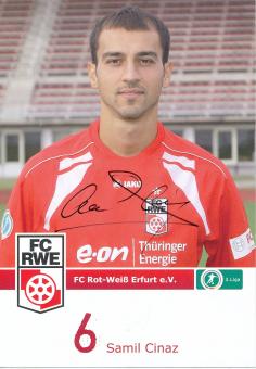 Samil Cinaz  2009/2010  Rot Weiss Erfurt  Fußball Autogrammkarte  original signiert 