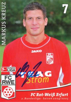 Markus Kreuz  2004/2005  Rot Weiss Erfurt  Fußball Autogrammkarte  original signiert 