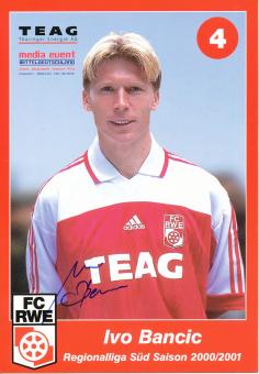 Ivo Bancic  2000/2001  Rot Weiss Erfurt  Fußball Autogrammkarte  original signiert 