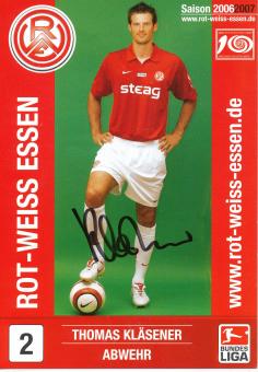 Thomas Kläsener  2006/2007  Rot Weiss Essen Fußball Autogrammkarte  original signiert 
