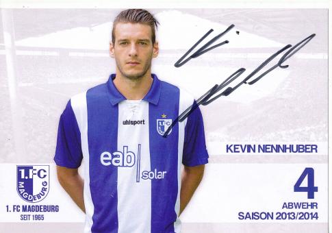 Kevin Nennhuber  2013/2014  FC Magdeburg  Fußball Autogrammkarte  original signiert 