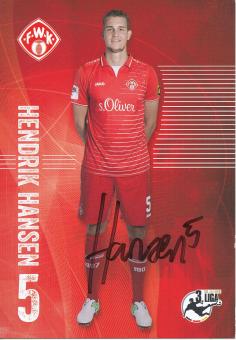 Hendrik Hansen  2017/2018  FC Würzburger Kickers  Fußball Autogrammkarte  original signiert 