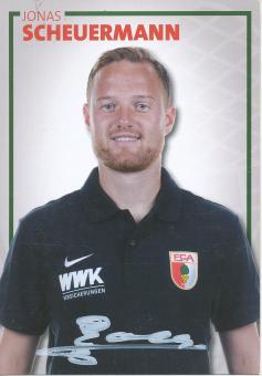 Jonas Scheuermann  2017/2018  FC Augsburg  Fußball Autogrammkarte  original signiert 