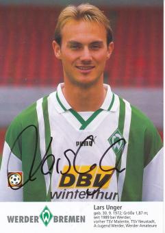 Lars Unger  1996/1997   SV Werder Bremen  Fußball Autogrammkarte  original signiert 
