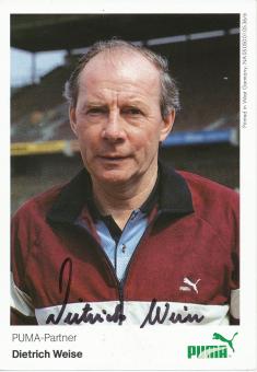 Dietrich Weise  Puma  Trainer  Fußball Autogrammkarte  original signiert 