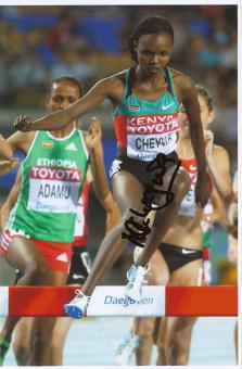 Milcah Chemos Cheywa  Kenia  Leichtathletik Autogramm Foto original signiert 