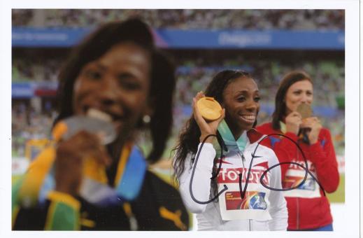Lashinda Demus  USA  Leichtathletik Autogramm Foto original signiert 