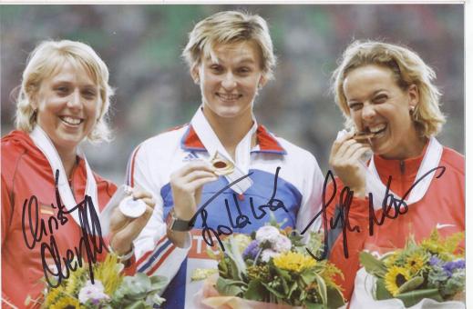 Medaillengewinner Speer Frauen WM 2007 Leichtathletik Autogramm Foto original signiert 