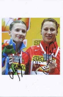 Anschelika Sidorowa & Jirina Svobodova  Rußland  Leichtathletik Autogramm Foto original signiert 