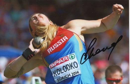 Jewgenija Kolodko  Rußland  Leichtathletik Autogramm Foto original signiert 