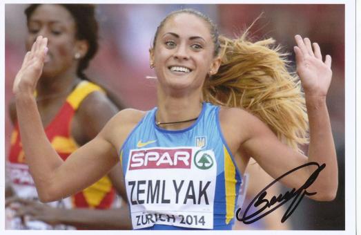Olha Zemlyak  Ukraine  Leichtathletik Autogramm Foto original signiert 