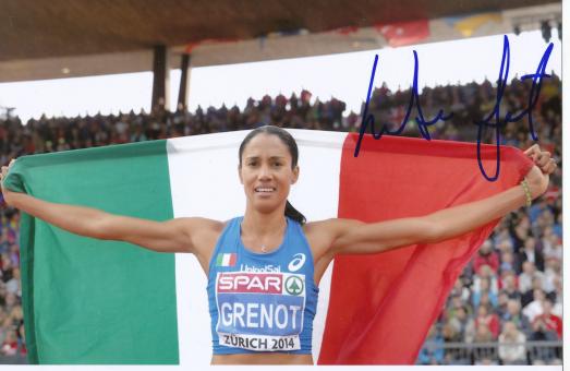Libania Grenot  Italien  Leichtathletik Autogramm Foto original signiert 