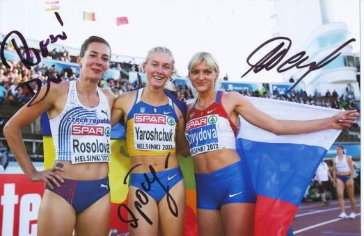Medaillengewinner 400m Hürden Frauen EM 2012 Leichtathletik Autogramm Foto original signiert 