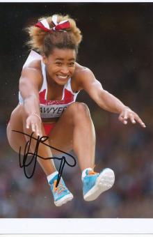Jazmin Sawyers  England  Leichtathletik Autogramm Foto original signiert 