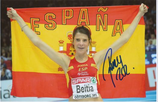 Ruth Beitia  Spanien  Leichtathletik Autogramm Foto original signiert 