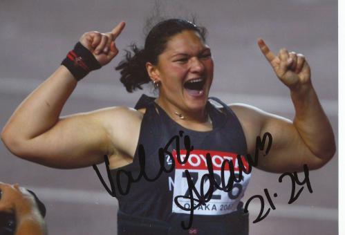 Valerie Adamsi  Neuseeland  Leichtathletik Autogramm 13x18 cm Foto original signiert 