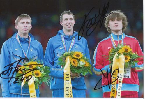 Medaillengewinner Hochsprung Männer EM 2014  Leichtathletik Autogramm 13x18 cm Foto original signiert 