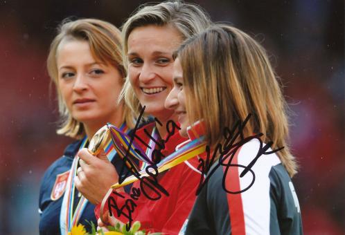 Barbora Spotakova & Linda Stahl  Leichtathletik Autogramm 13x18 cm Foto original signiert 