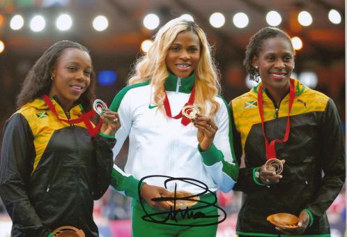 Blessing Okagbare  Nigeria  Leichtathletik Autogramm 13x18 cm Foto original signiert 