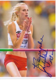 Justyna Kasprzycka  Polen  Leichtathletik Autogramm 13x18 cm Foto original signiert 