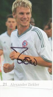 Alexander Zickler  FC Bayern München Fußball beschädigte Autogrammkarte original signiert 