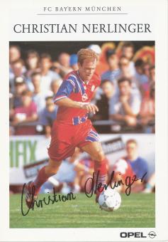 Christian Nerlinger  1992/1993  FC Bayern München Fußball Autogrammkarte Druck signiert 