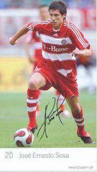 Jose Ernesto Sosa  2007/2008  FC Bayern München Fußball Autogrammkarte Druck signiert 