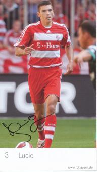 Lucio  2007/2008  FC Bayern München Fußball Autogrammkarte Druck signiert 