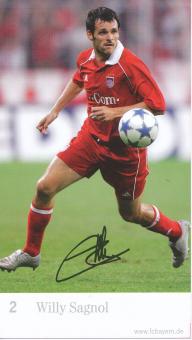 Willy Sagnol  2005/2006  FC Bayern München Fußball Autogrammkarte Druck signiert 