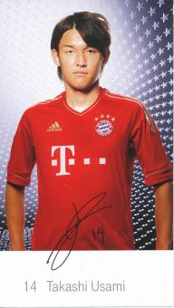 Takashi Usami  2011/2012  FC Bayern München Fußball Autogrammkarte Druck signiert 