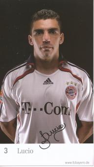 Lucio  2006/2007  FC Bayern München Fußball Autogrammkarte Druck signiert 