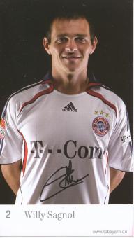 Willy Sagnol  2006/2007  FC Bayern München Fußball Autogrammkarte Druck signiert 