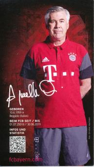 Carlo Ancelotti   2016/2017  FC Bayern München Fußball Autogrammkarte Druck signiert 