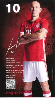 Arjen Robben   2016/2017  FC Bayern München Fußball Autogrammkarte Druck signiert 