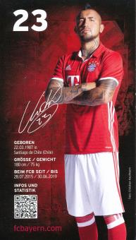 Arturo Vidal  2016/2017  FC Bayern München Fußball Autogrammkarte Druck signiert 