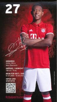 David Alaba  2016/2017  FC Bayern München Fußball Autogrammkarte Druck signiert 