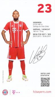 Arturo Vidal  2017/2018  FC Bayern München Fußball Autogrammkarte Druck signiert 