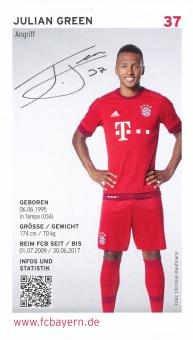 Julian Green  2015/2016  FC Bayern München Fußball Autogrammkarte Druck signiert 