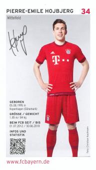Pierre Emile Hojbjerg  2015/2016  FC Bayern München Fußball Autogrammkarte Druck signiert 