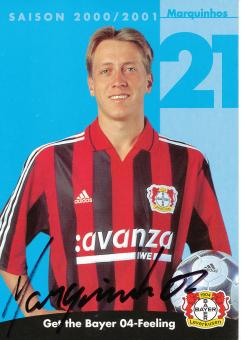 Marquinhos   2000/2001   Bayer 04 Leverkusen Fußball Autogrammkarte original signiert 