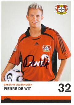 Pierre De Wit  2006/2007   Bayer 04 Leverkusen Fußball Autogrammkarte original signiert 