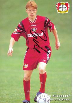 Andreas Neuendorf  1996/1997   Bayer 04 Leverkusen Fußball Autogrammkarte original signiert 